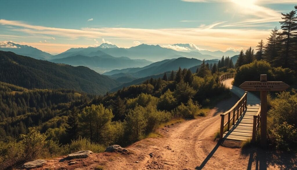 A sweeping panorama of the French countryside, where majestic mountains rise in the distance, their peaks kissed by wisps of clouds. In the foreground, a winding dirt path meanders through lush, verdant forests, inviting the adventurous hiker to embark on an epic long-distance trek. The path is dotted with weathered signposts and wooden bridges, casting long shadows in the warm, golden light of the afternoon sun. The scene evokes a sense of tranquility and solitude, beckoning the viewer to lace up their boots and lose themselves in the natural beauty of France's epic long-distance hiking trails. A sweeping panorama of the French countryside, where majestic mountains rise in the distance, their peaks kissed by wisps of clouds. In the foreground, a winding dirt path meanders through lush, verdant forests, inviting the adventurous hiker to embark on an epic long-distance trek. The path is dotted with weathered signposts and wooden bridges, casting long shadows in the warm, golden light of the afternoon sun. The scene evokes a sense of tranquility and solitude, beckoning the viewer to lace up their boots and lose themselves in the natural beauty of France's epic long-distance hiking trails.