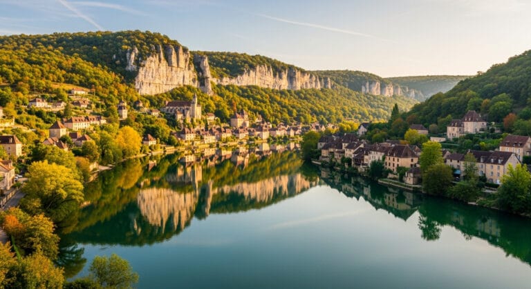 Dordogne Valley France medieval village along the river