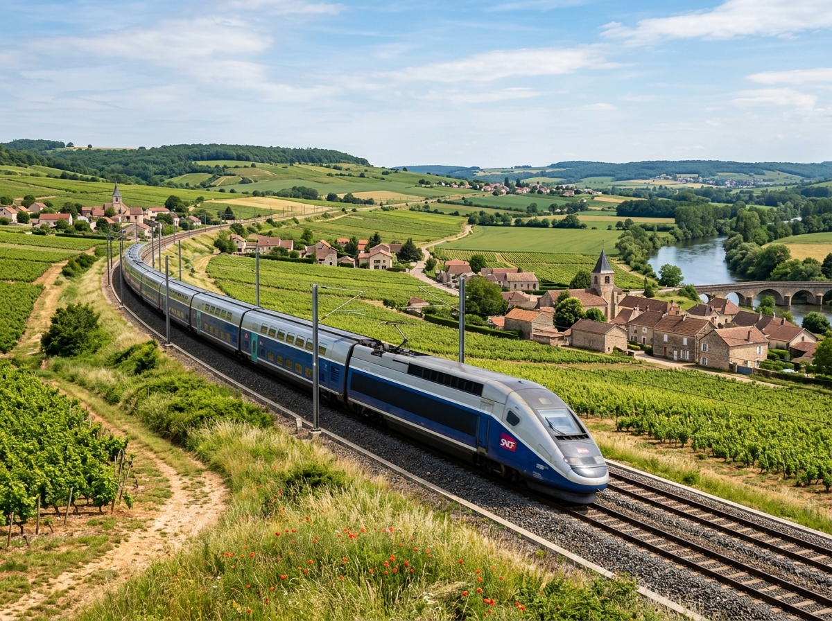 A map of France's high-speed TGV and regional TER rail network for 2026